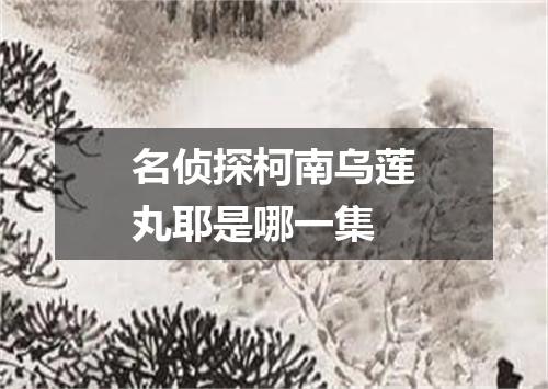 名侦探柯南乌莲丸耶是哪一集