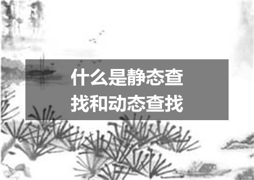 什么是静态查找和动态查找