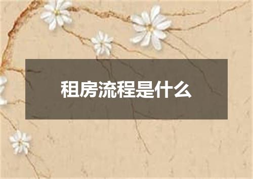 租房流程是什么