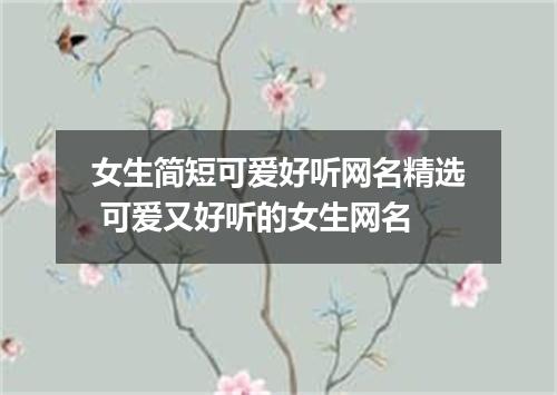 女生简短可爱好听网名精选 可爱又好听的女生网名