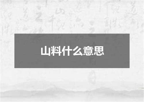 山料什么意思