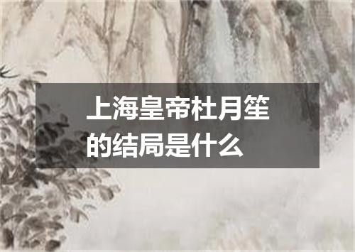 上海皇帝杜月笙的结局是什么