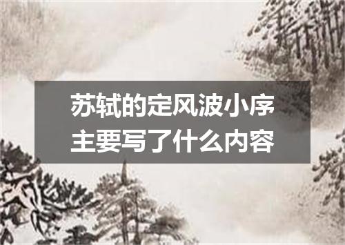 苏轼的定风波小序主要写了什么内容