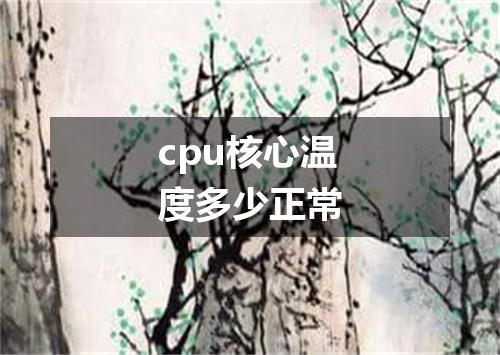 cpu核心温度多少正常