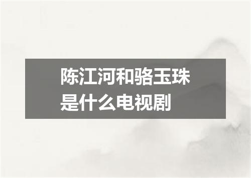 陈江河和骆玉珠是什么电视剧