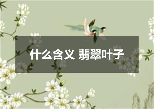 什么含义 翡翠叶子