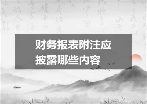 财务报表附注应披露哪些内容