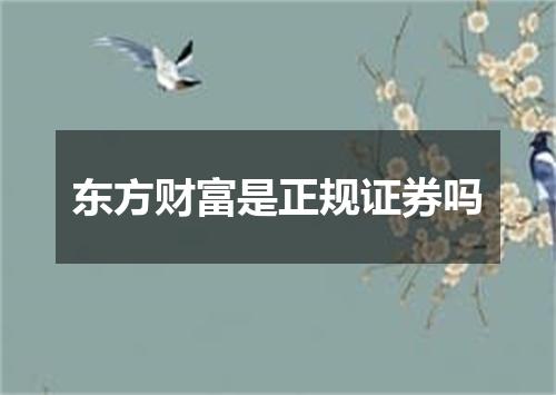 东方财富是正规证券吗