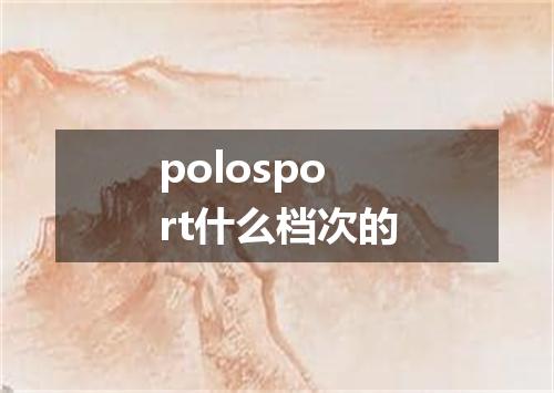 polosport什么档次的