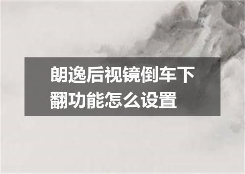 朗逸后视镜倒车下翻功能怎么设置