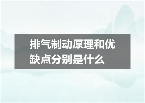 排气制动原理和优缺点分别是什么