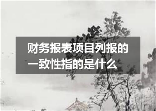 财务报表项目列报的一致性指的是什么