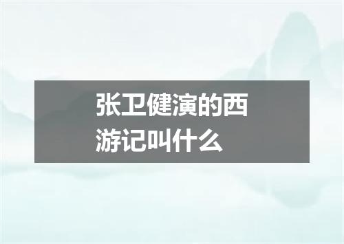 张卫健演的西游记叫什么