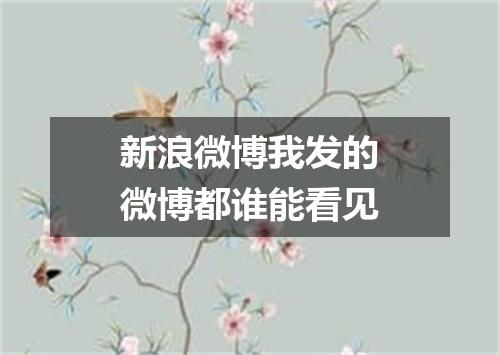 新浪微博我发的微博都谁能看见