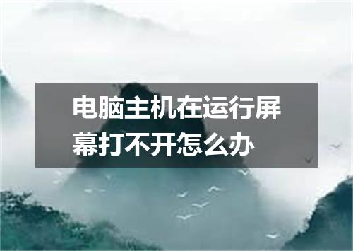 电脑主机在运行屏幕打不开怎么办
