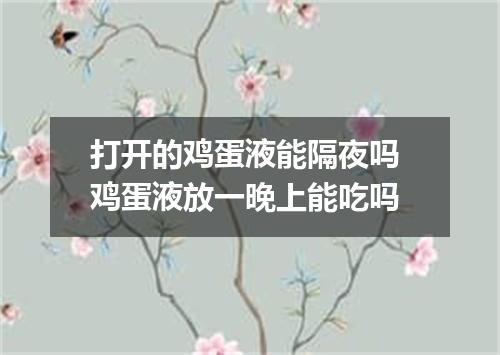 打开的鸡蛋液能隔夜吗 鸡蛋液放一晚上能吃吗