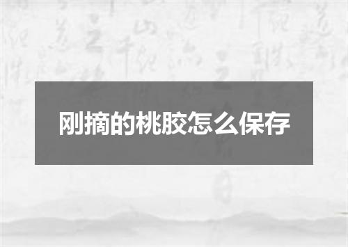刚摘的桃胶怎么保存