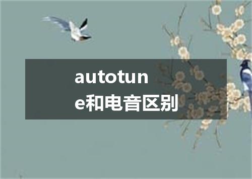 autotune和电音区别