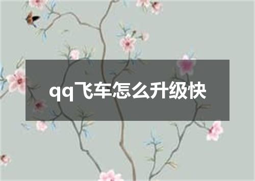 qq飞车怎么升级快