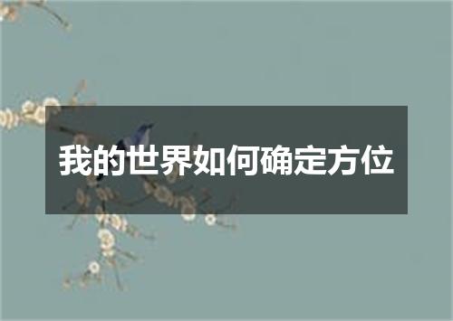 我的世界如何确定方位