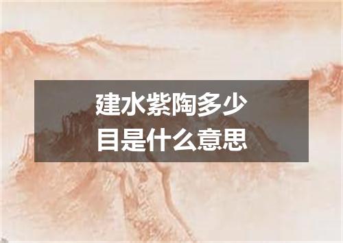 建水紫陶多少目是什么意思
