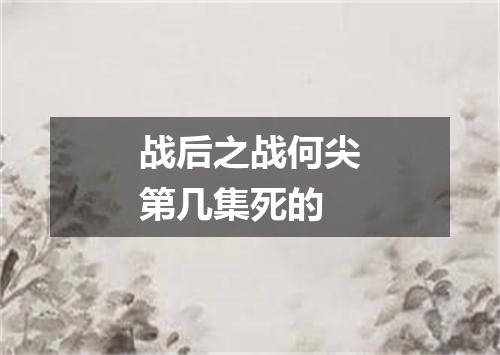 战后之战何尖第几集死的