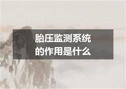胎压监测系统的作用是什么