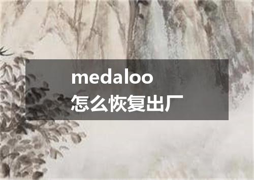 medaloo怎么恢复出厂