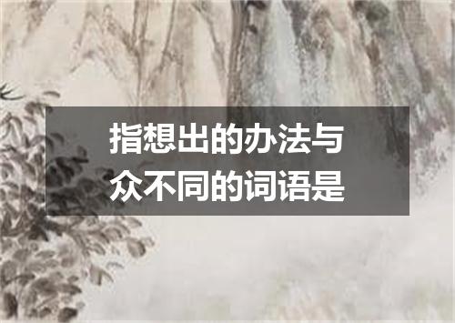 指想出的办法与众不同的词语是