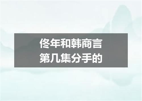 佟年和韩商言第几集分手的
