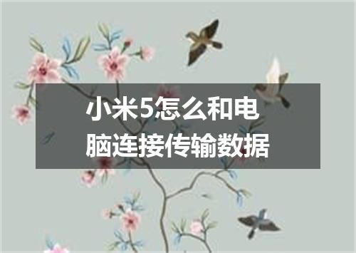 小米5怎么和电脑连接传输数据