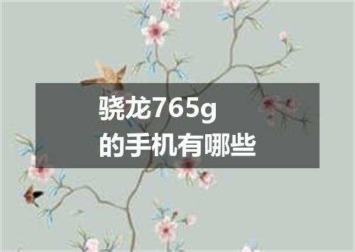骁龙765g的手机有哪些