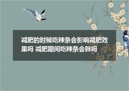 减肥的时候吃辣条会影响减肥效果吗 减肥期间吃辣条会胖吗