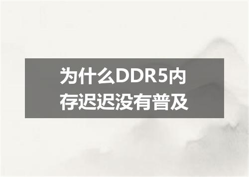 为什么DDR5内存迟迟没有普及