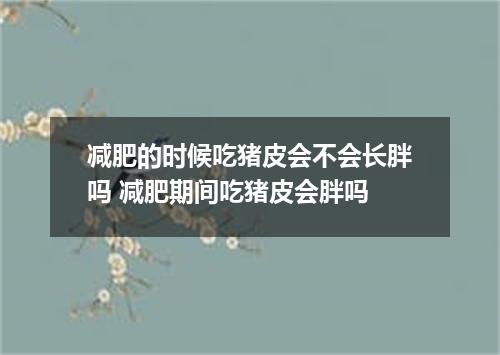 减肥的时候吃猪皮会不会长胖吗 减肥期间吃猪皮会胖吗