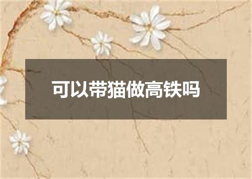 可以带猫做高铁吗