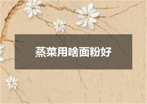 蒸菜用啥面粉好