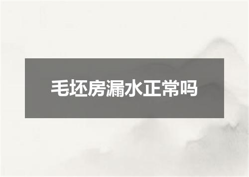 毛坯房漏水正常吗