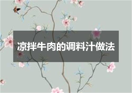 凉拌牛肉的调料汁做法