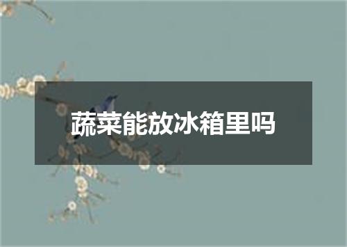 蔬菜能放冰箱里吗