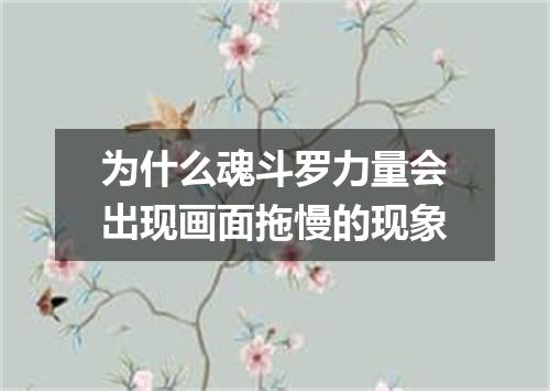 为什么魂斗罗力量会出现画面拖慢的现象