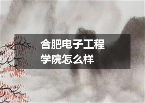 合肥电子工程学院怎么样