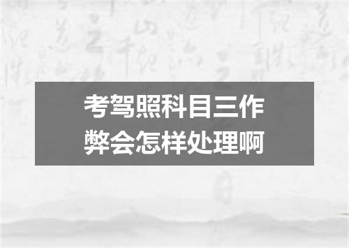 考驾照科目三作弊会怎样处理啊