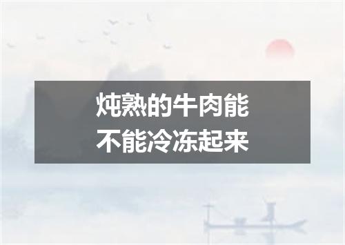 炖熟的牛肉能不能冷冻起来
