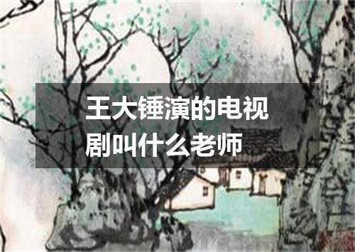 王大锤演的电视剧叫什么老师