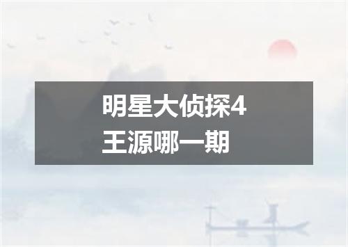 明星大侦探4王源哪一期