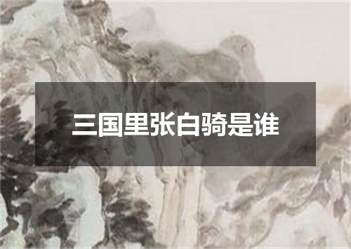 三国里张白骑是谁