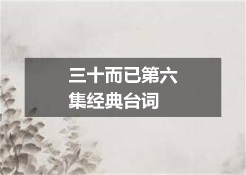 三十而已第六集经典台词