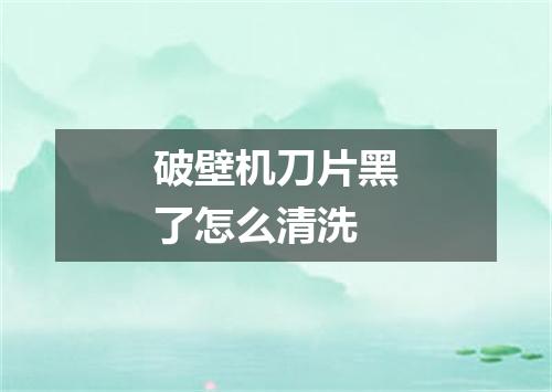 破壁机刀片黑了怎么清洗