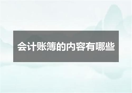 会计账簿的内容有哪些